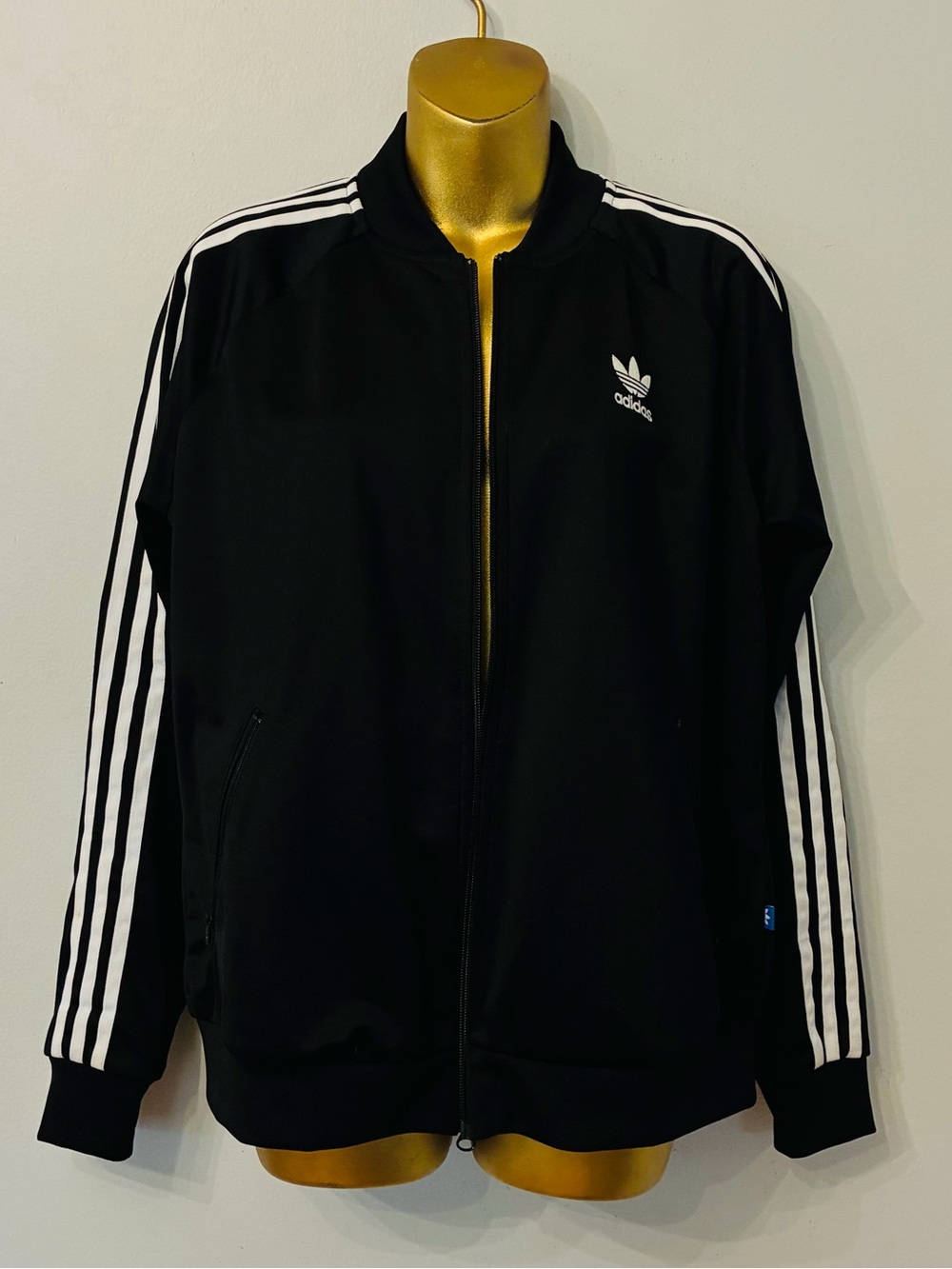 Adidas Originals Firebird Track Jacket Black White 3 Stripe Trefoil Size L - Picture 2 of 4